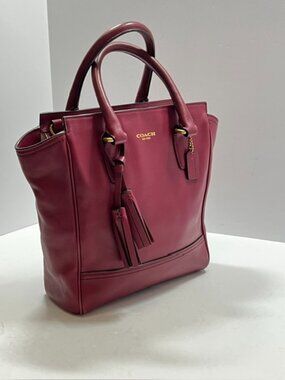 Coach Legacy Mini Tanner Leather Tote Burgandy EUC w/COA